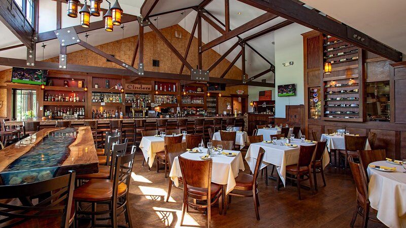 Main dining room with view of bar